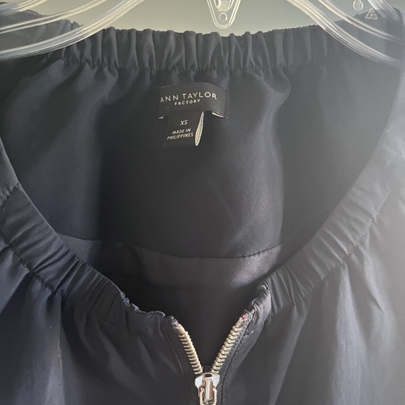 Navy Ann Taylor Factory zip up jacket.  Size xs. - Picture 2 of 5